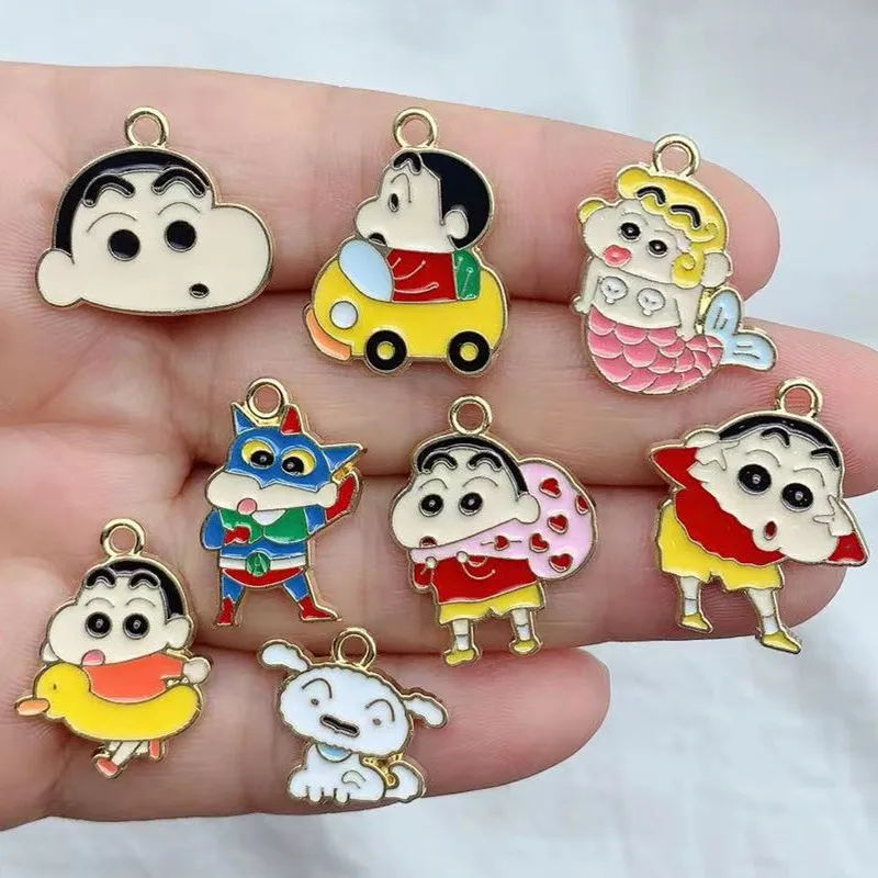 10pcs Alloy Drip Oil Charm Cartoon Earring Pendant DIY Keychain Necklace Jewelry Pendant Cute Kawaii Charms Earring Charms