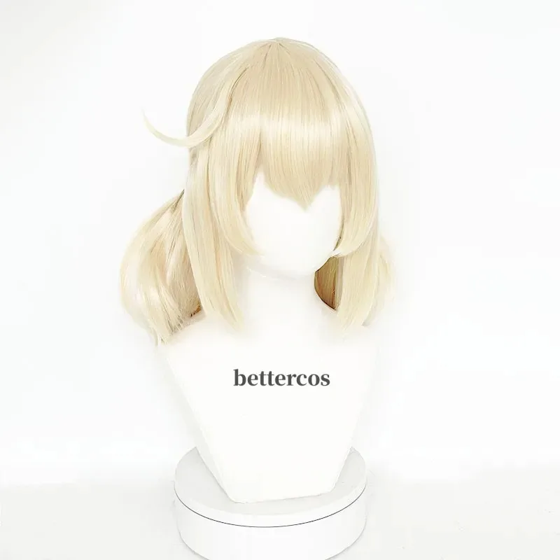 가발 금발 내열성 합성 머리 Klee 코스프레 + 가발 모자