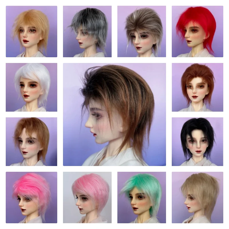 신상품 BJD 인형 털 가발 1/3 1/4 1/6 인형 MSD MDD 13가지 색상 털 가발 인형 액세서리