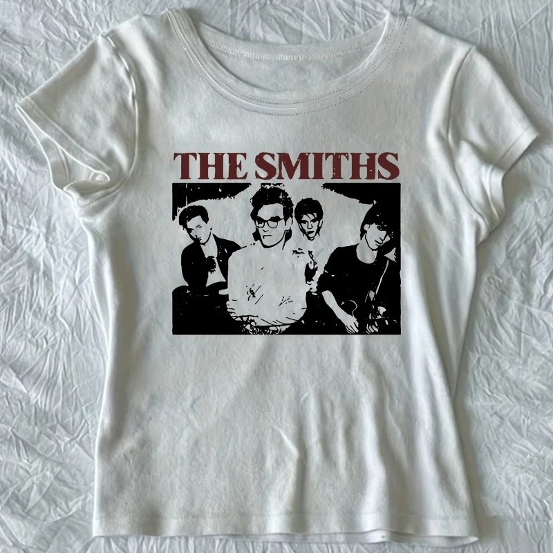 

Y2K Retro THE SMITHS Summer Graphic Short Sleeve T-Shirt Men Women Casual Round Neck Top for Spring Summer Outfits