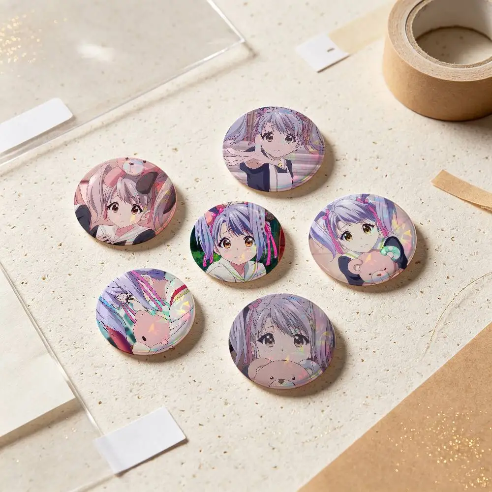 Kurumi Kumamakura Anime Figure Badges 25 32 44 58 75 Mm Round Cosplay Pin Bag Decor Fans Collect Friends Gifts Brooch Souvenir