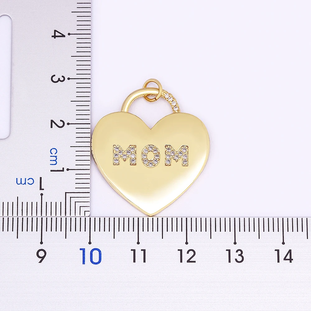 Women's Zircon MOM Heart Shape Necklace, Personalized Gift