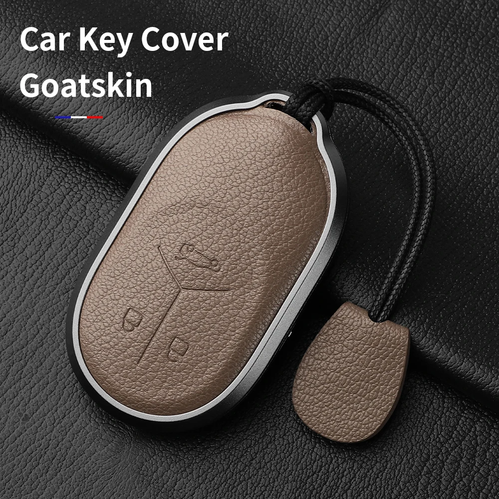 Aluminum Alloy Goatskin Car Key Case Cover For NIO ET5 ET7 ES7 EC7 2020 2022 ES6 2019 ES8 2018 accessories for cars