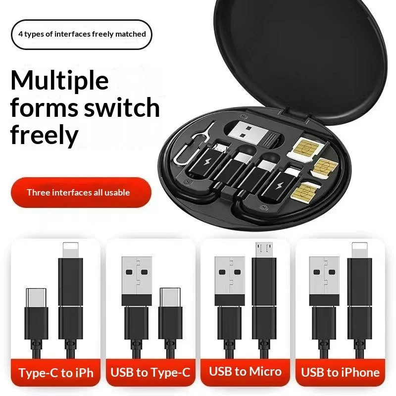 60W Multi USB Charging Cable Kit, USB A & USB C Conversion Set, Type C/Micro USB Adapter Cord, Fast Charge & Data Sync For Phon