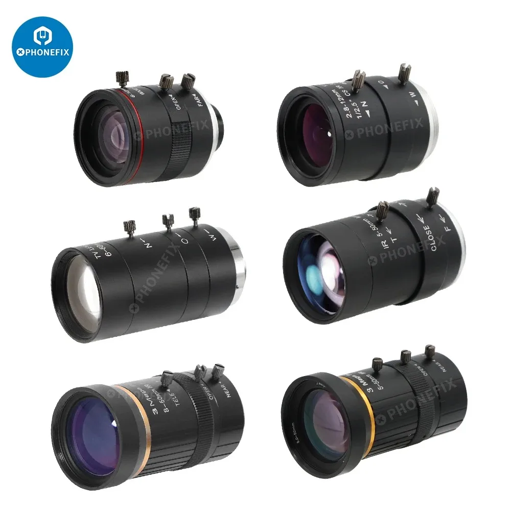 Imagem -02 - Cctv Câmera Lens For Security c Mount Zoom Manual Segurança Câmeras ip 2.812 mm 850 mm 6-12 mm 5-50 mm 660 mm F1.4 F1.6
