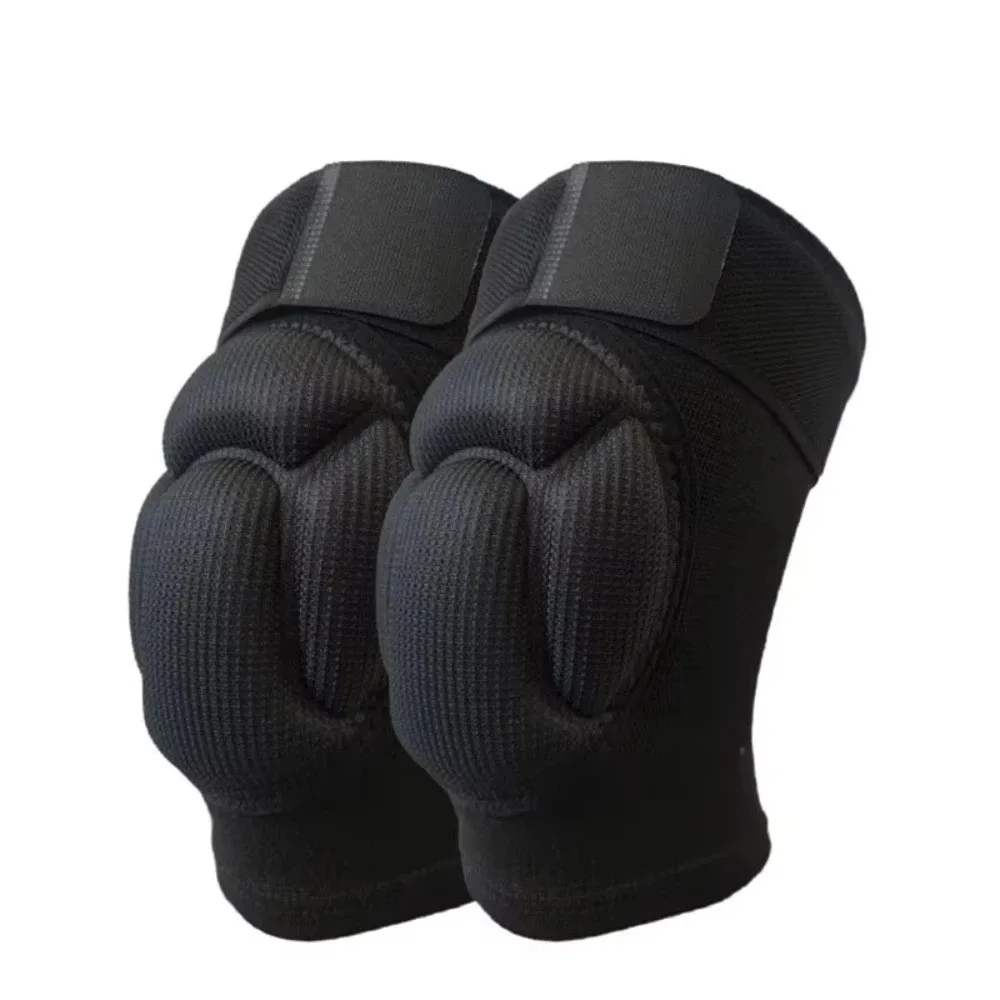 1 pair Sponge SportsKnee Pads Turtle Shell Anti Collision Volleyball Thickening Knee Pads Black Non-Slip Elastic Knee Pads
