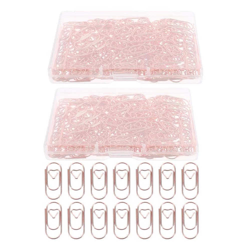 

300Pcs Mini Heart Paper Clips Creative Metal Paperclips for Office Notes Crafts Decorative Bookmarks Metal Paper Clip