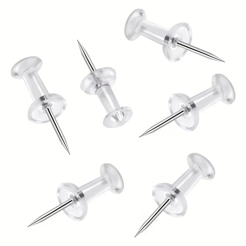 43 pcs Clear Map Pins, Non-Damage Wall Safe and Reusable Durable, ideal for Office Cork Board, Multipurpose