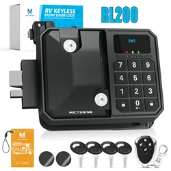 MICTUNING RL200 RV Door Lock Keyless RV Door Lock Trailer Entry Latch Bolt - Wireless Key Fob NFC & Mechanical Key Waterproof