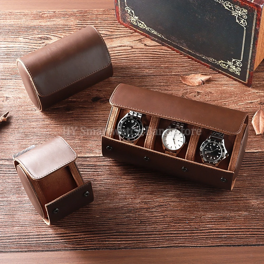 1/2/3Set Slot Watch Storage Watch Roll Travel Case Organizer-Secure Storage with Innovative Removable Pillows Solid Dividers Box