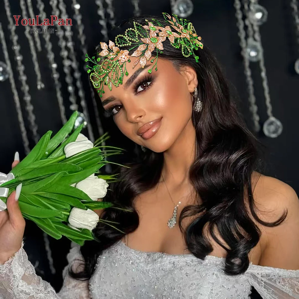 

TOPQUEEN Wedding Bridal Headband Alloy Flower Headdress Shining Rhinestone Headpiece Women Banquet Party Hair Accessories HP282