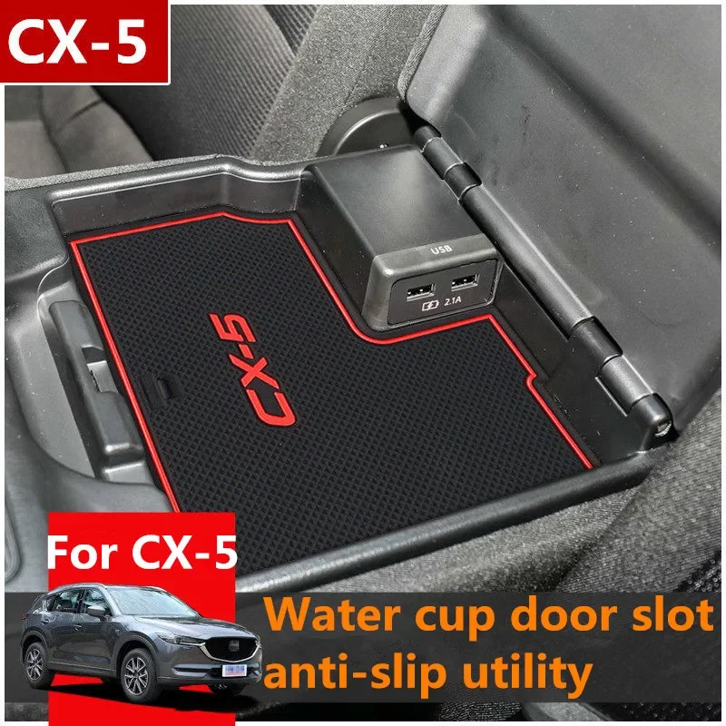 For Mazda 2017-2019 CX-5 CX 5 CX5 Door Slot Pad Mat 3D Rubber Mat Interior Cup Cushion Groove Mat Lnterior Anti Slip Car Styling