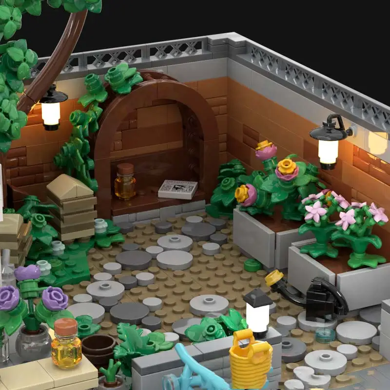 Moc arquitetura modular moderna cidade jardim montagem blocos de construção modelo originalidade tijolos quebra-cabeça brinquedos para crianças presente