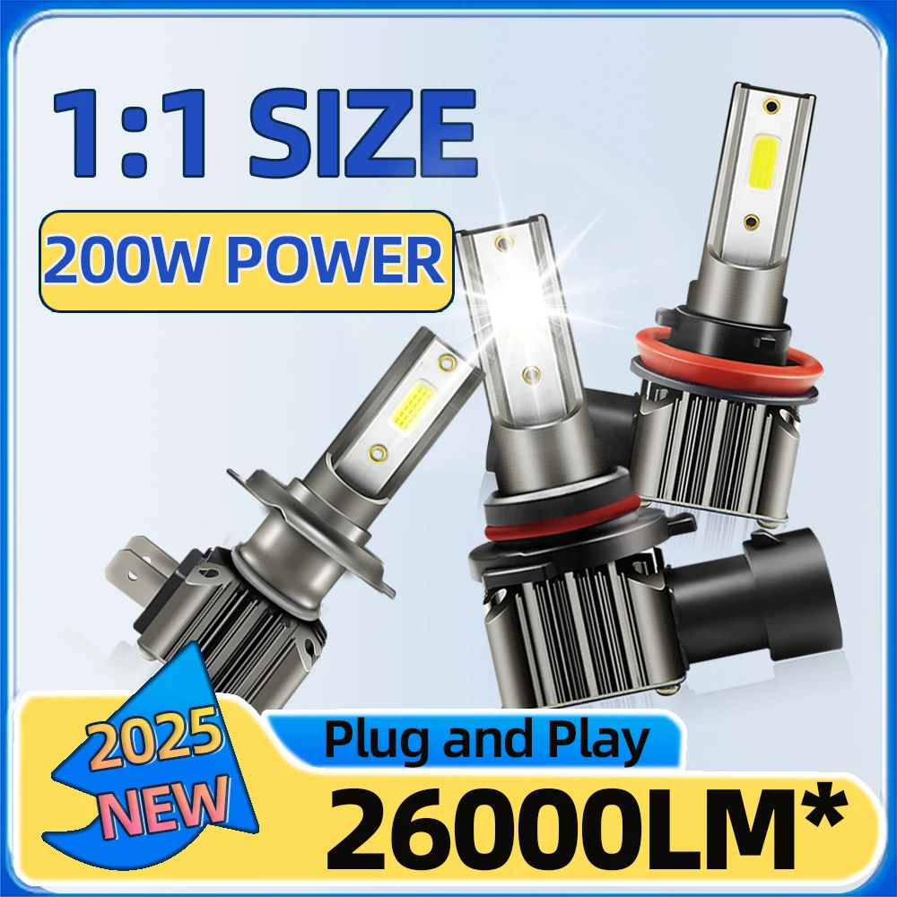 

2Pcs High Qiality 26000LM H7 LED Car Headlight Bulb 9012 H8 H11 HB3 9005 HB4 9006 Automotive Fog Lights Turbo Fog Lamp 6000K