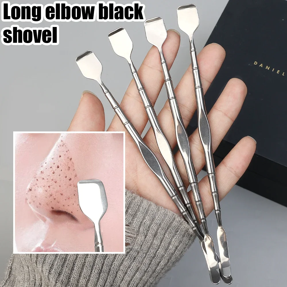 1pcs Double-ended Blackhead Remover Shovel Stainless Steel Nose Blackhead Removing Facial Acne Black Dot Pore Cleaning Skin Tool