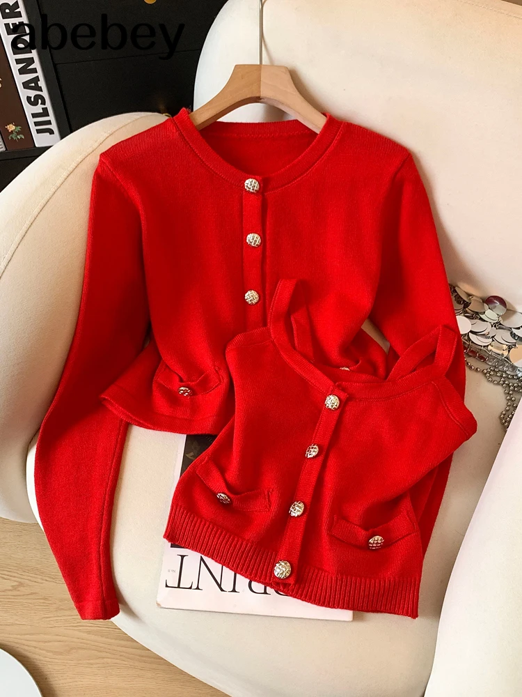 

New Winter Fashion Casual Sweater Women Long Sleeves Solid Buttons Weekend Holiday Tops Autumn Short Fake two-piece Pullovers