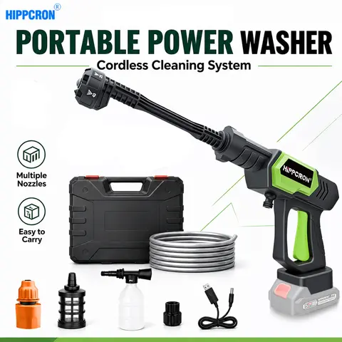 HIPPCRON High Pressure 6 IN 1 Car Wash Water Gun Brushless Portable Electric Cleaning Tool Home Garden For Makita 18V No Battery