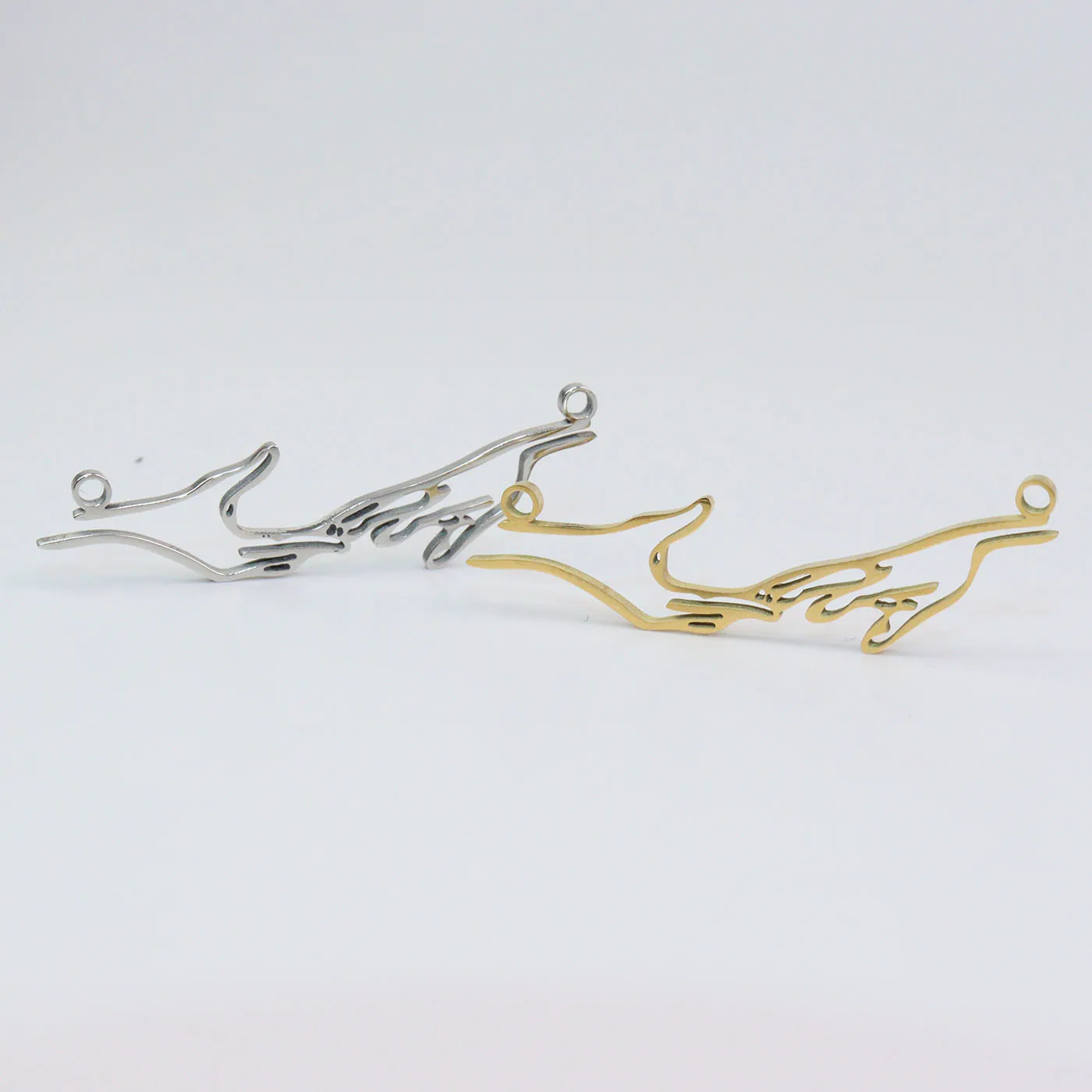5pcs Stainless Steel Hands Love Charm Women Girl Fashion Jewelry DIY Handcraft Vacuum Plated Antiallergic Necklace
