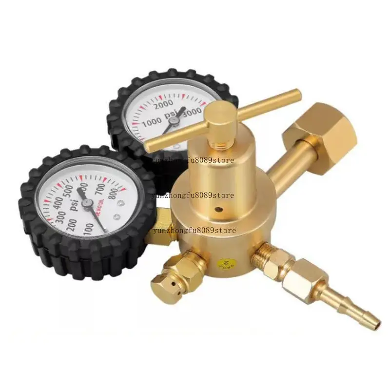 Shock Resistant M44 Brass High Pressure Nitrogen And Oxygen Regulator G5 8 CGA580 Connector With Pressure Gauge