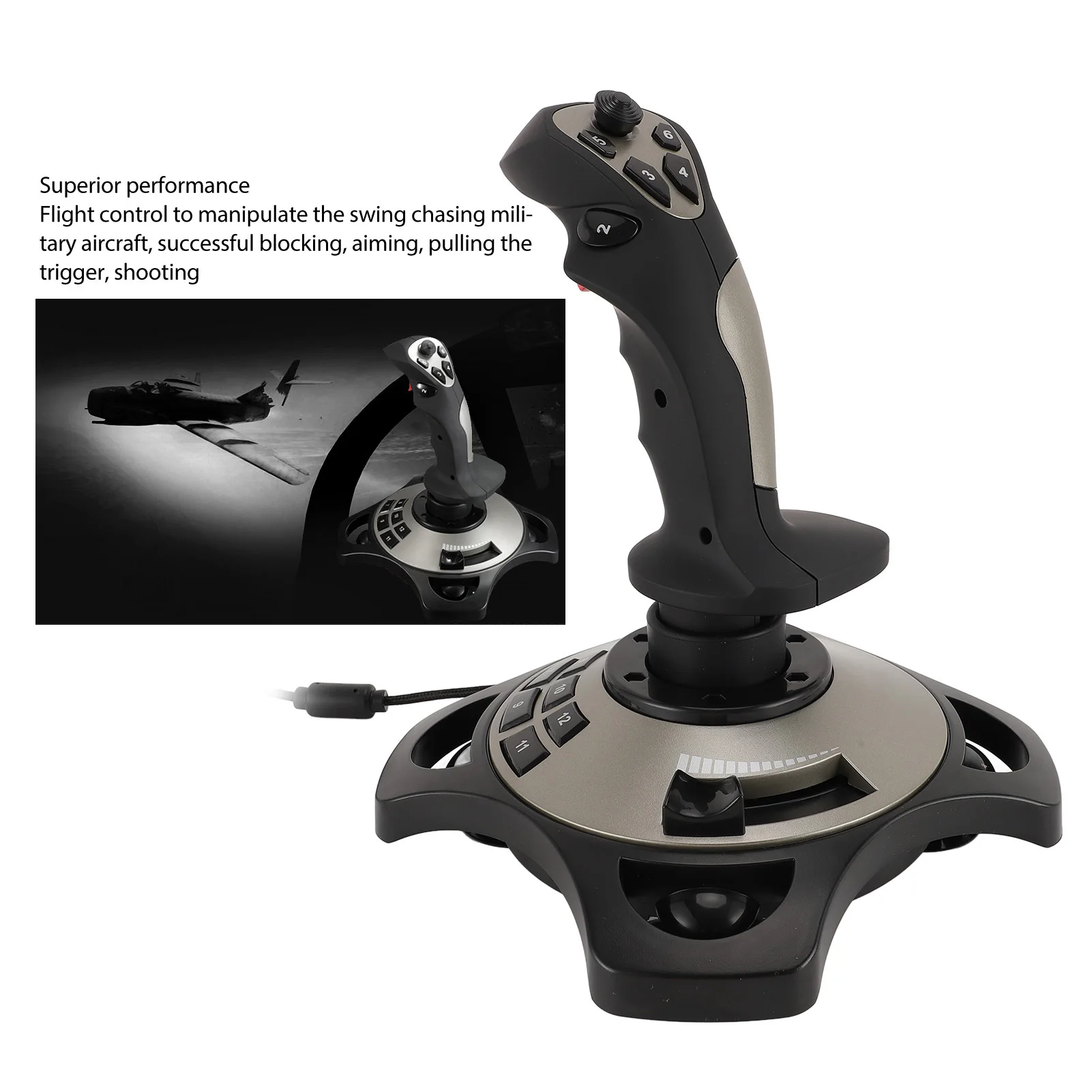 

PC Flight Joystick Wired Flight Stick Flight Simulator Control Joystick with Vibration Function Throttle Control for PC Laptop