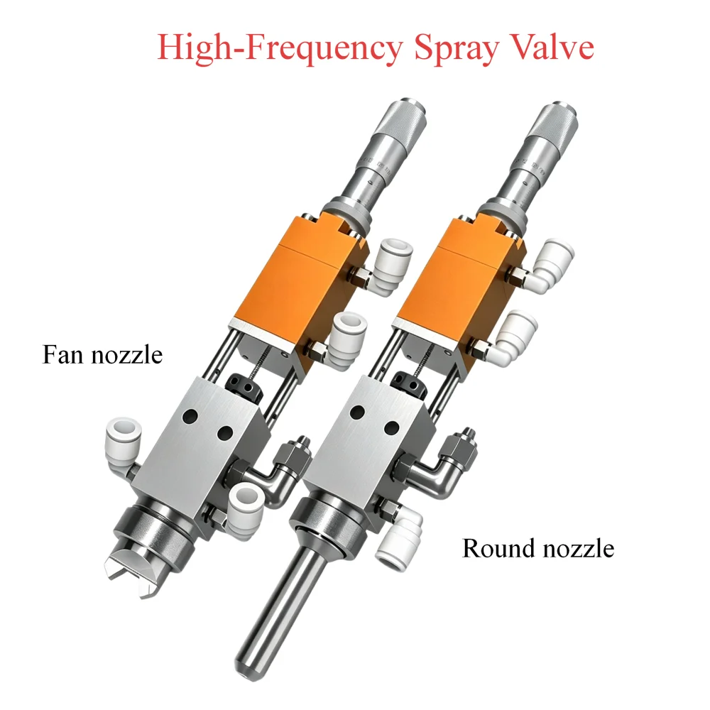 65 Pneumatic Atomizing Spray Dispensing Valve Round Fan Nozzle Precision Glue Coating Valve for Adhesive Grease Fluid Control