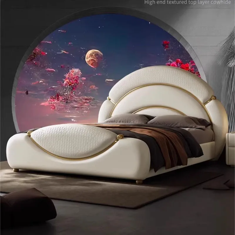 

Кровать европейского дизайна, двуспальная современная кровать для хранения капсул, кровать для девочек, замок для сна, портативная кожаная мебель для гостиной