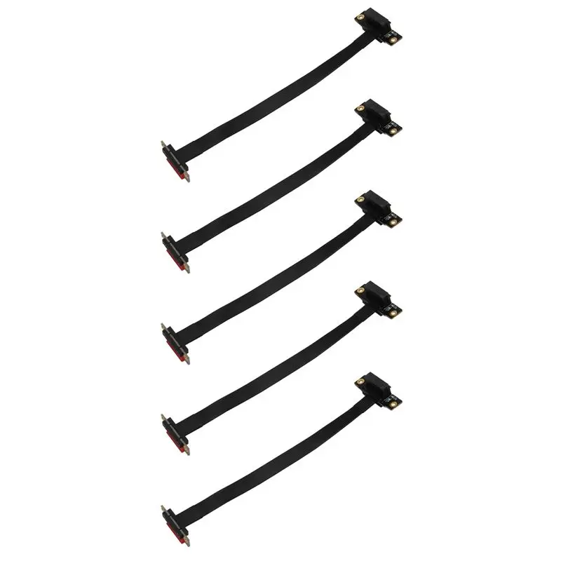 Superior-5X PCIE X1 Riser Cable Dual 90 Degree Right Angle Pcie 3.0 X1 To X1 Extension Cable 8Gbps PCI Express 1X Riser Card 20C