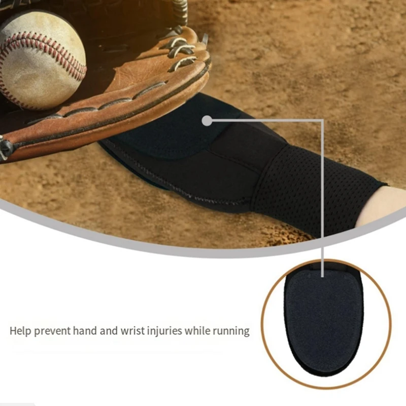 Luva protetora de beisebol, Equipamento protetor para base de beisebol e softball, Proteção de mão, Mitt deslizante, 1pc