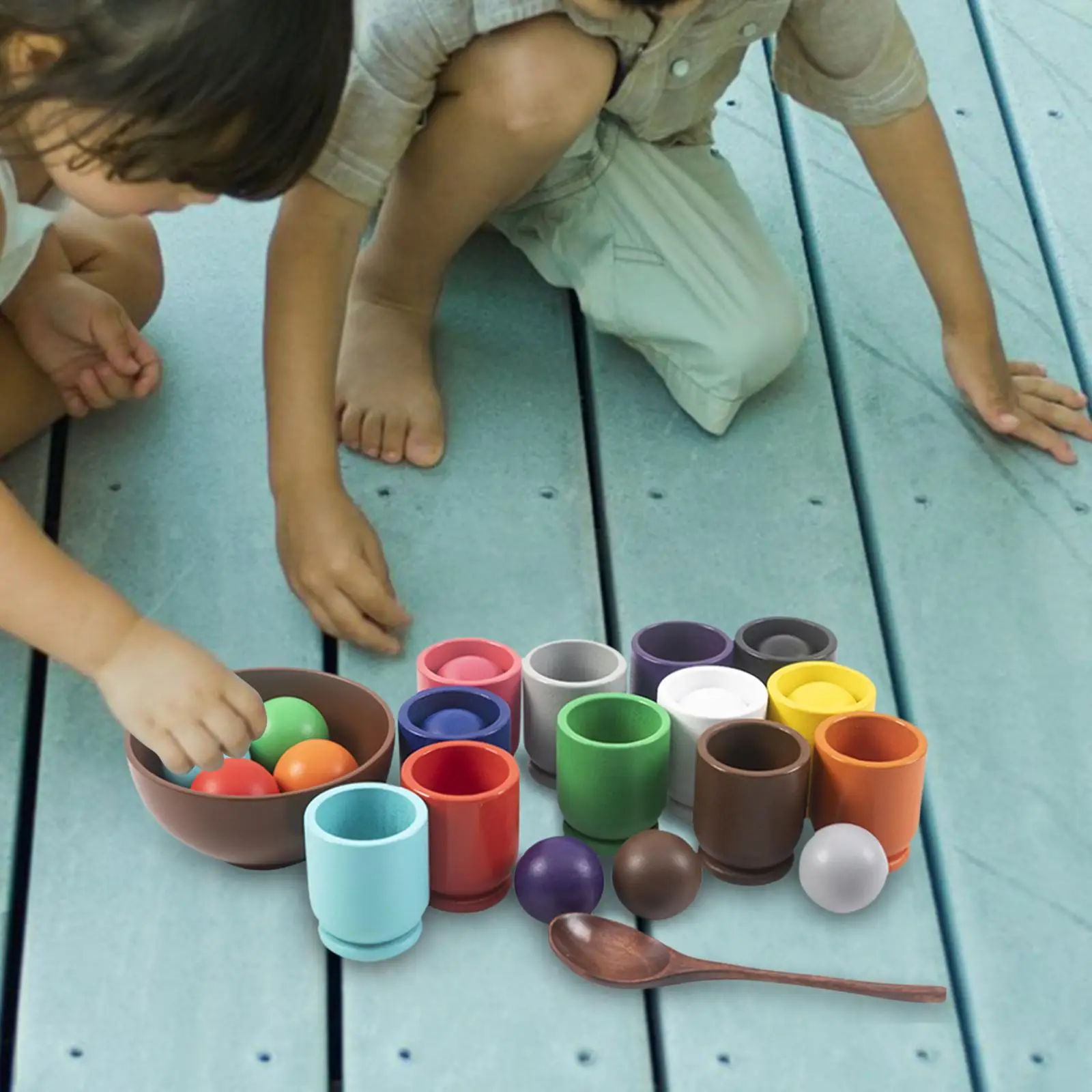 Kids Counting Ball Toy Early with 1, 12 Cups And Bowl Game for Toddlers Boy Girl