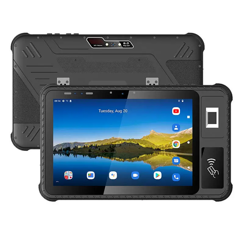 10 Inch Android IP65 Waterproof Front NFC Reader Rugged Tablet with Biometric Fingerprint Optional