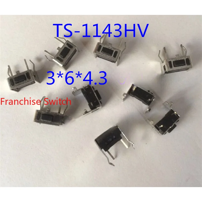 

10PCS TS-1143HV Light Touch Switch 3*6*4.3 With Bracket Button, 2-pin Environmentally Friendly And High-temperature Resistan