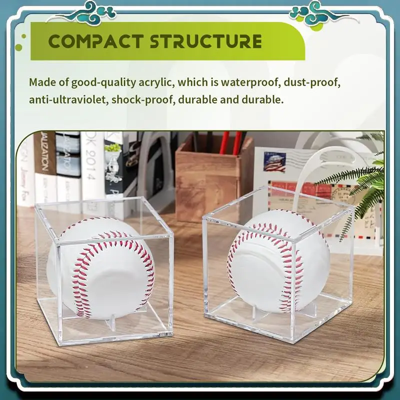 

A65G-6Pcs Baseball Display Case,UV Protected Acrylic Display Box,Clear Display Case Memorabilia Autograph Ball Showcase