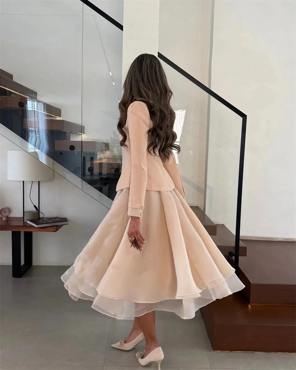 티 길이 긴 소매 맞춤형 행사 드레스 이브닝 드레스 파스트롤 유니섹스 저지 레트로 두바이 사우디 아라비아 프롬 맞춤 제작