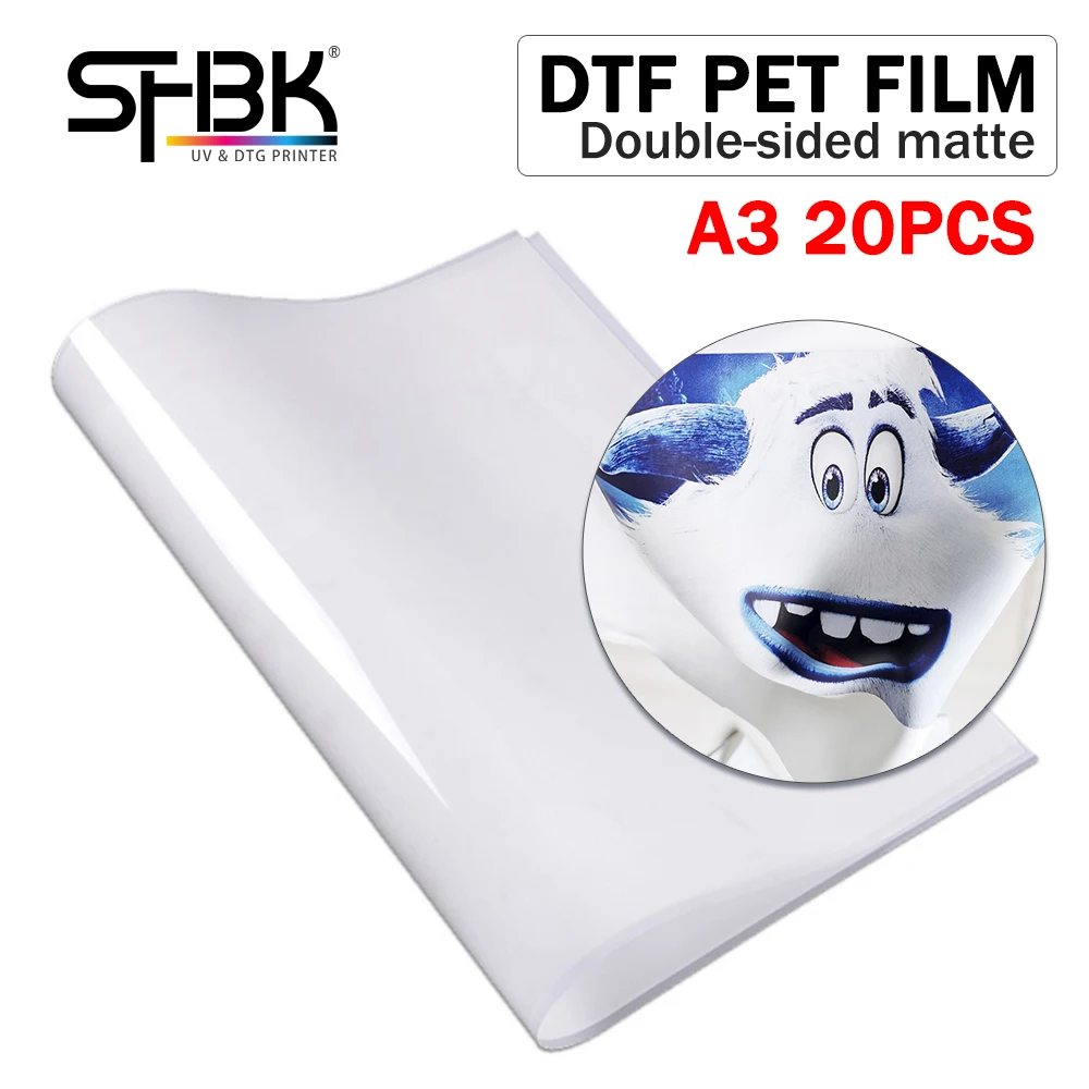 20PCS A3 DTF PET FILM For Epson L1800 R1390 L8058 L18058 L805 L800 R2000 L18058 XP600 TX800 DTF printer For heat transfer