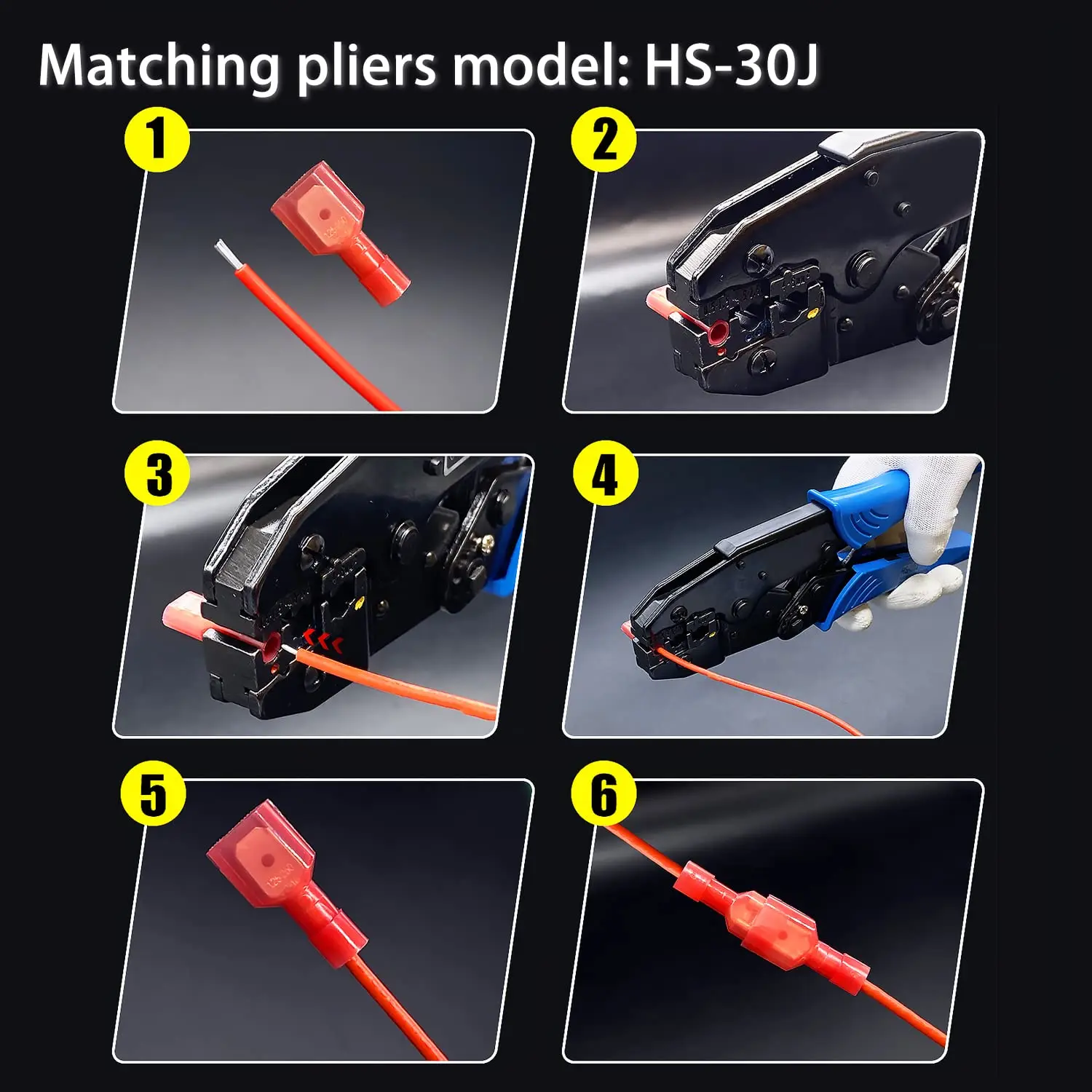 100Pcs Nylon Spade Quick Disconnect Connectors Kit, Electrical Insulated Terminals, Male and Female Spade Wire Crimp Terminal