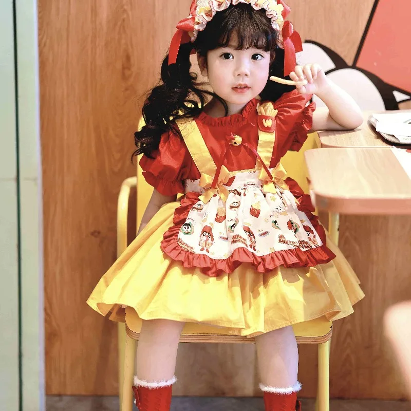 Handmade Boutique Kids Princess Dress Children Cute Girl Little New Lolita Birthday Party Wedding Dress Flower Girls Dress