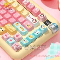 158 Keys Cute Bread Dog Theme Keycaps PBT Dye-SUB DIY Cherry Profile Key Cap for MX Switch DIY Mechanical Keyboard 7U ISO Keycap