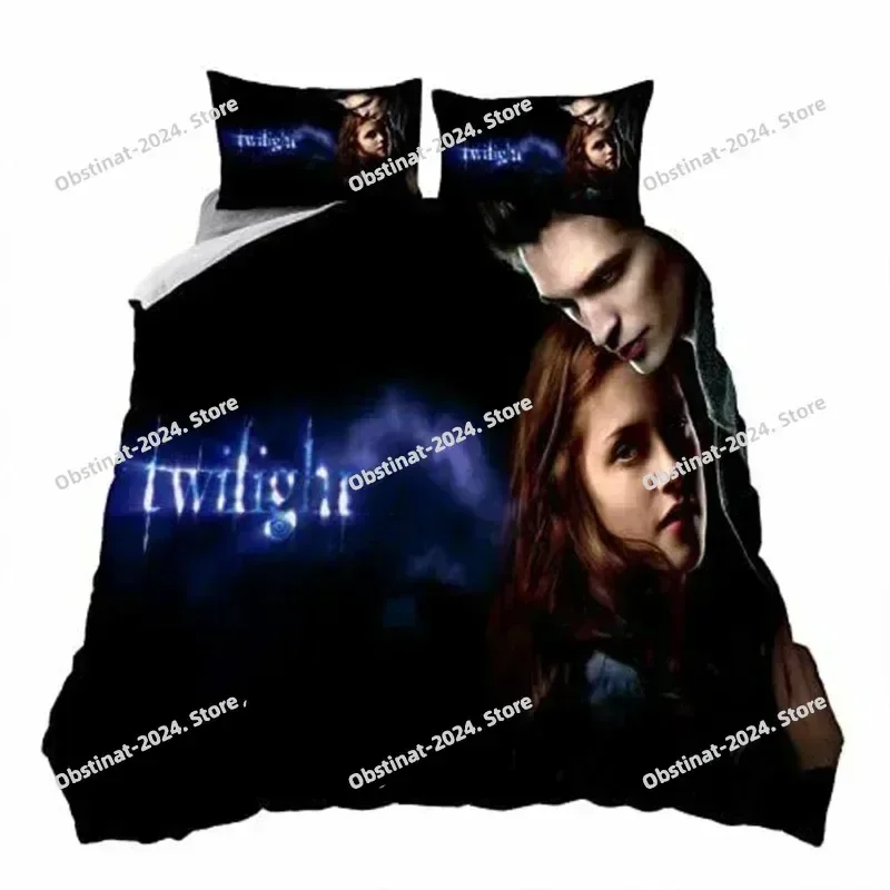 طقم سرير توايلايت ساغا طقم سرير مطبوع مع كيس وسادة غطاء لحاف سرير ناعم فردي مزدوج كوين سوبر كينج مقاس المنسوجات المنزلية