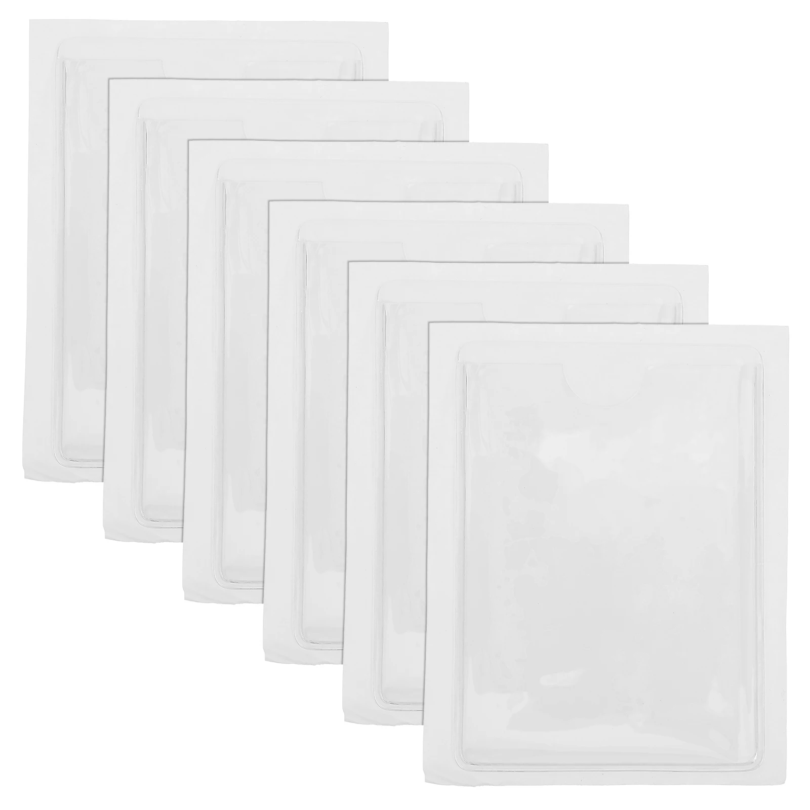 

6 Pcs Pouch Card Holder Sleeve Organizer Library Pockets Self Adhesive Plastic Sleeves Materials