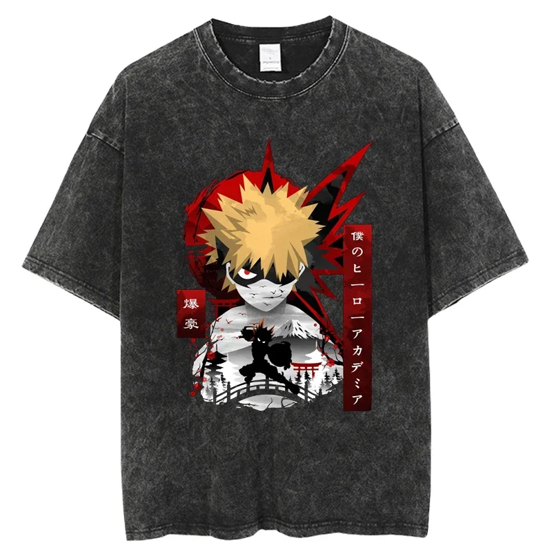 Punk My Hero Academia Japanese Anime Hip Hop T Shirt Unisex  Fashion Harajuku Tshirt Men Women 100% Cotton T-Shirts