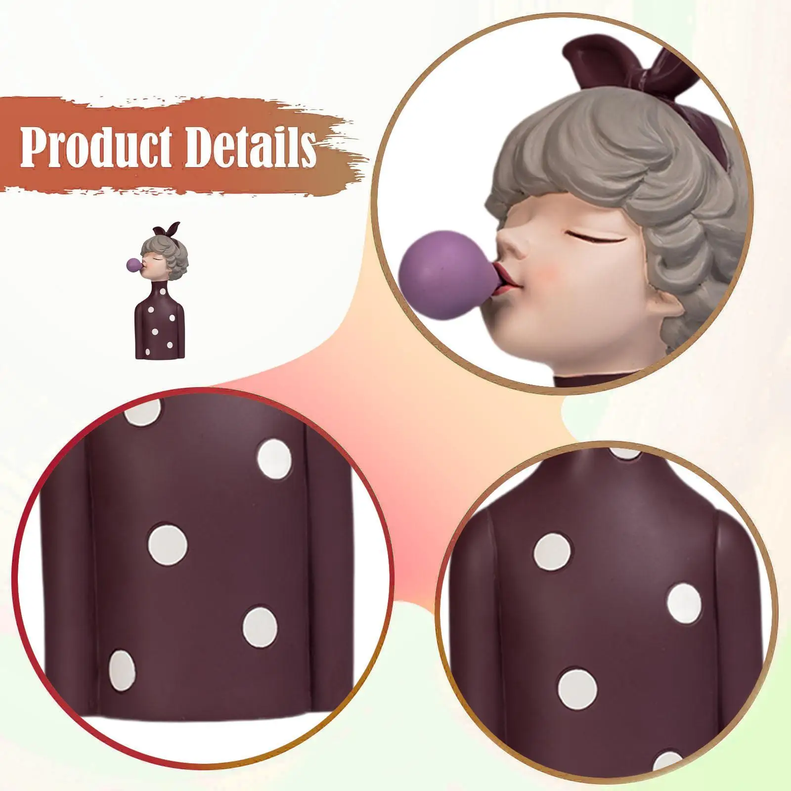Nordic Style Girl Bust Resin Statue Modern Decorative Figurine for Housewarming Room Decorations and Bedroom Ornament