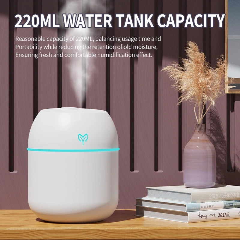 Lenovo 220ML Air Humidifier Cool Mist Aroma Diffuser LED Night Light power-off protect USB Humidificador For Home Office