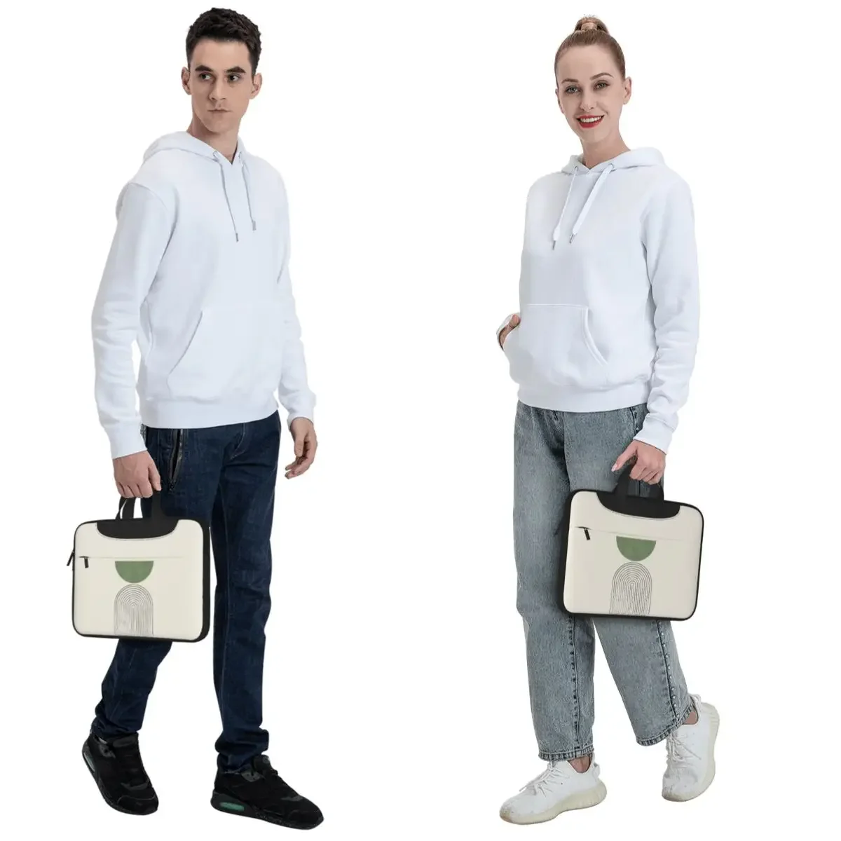 Arch Balance Green - Mid Century Modern Crossbody Laptop Bag Case Computer Bag Resistant Protective Notebook Pouch for Lenovo