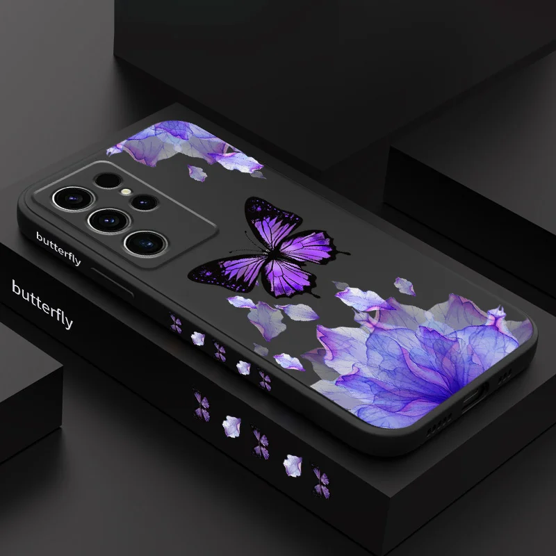 Printed Butterfly Phone Case For Samsung Galaxy S26 FE Plus Ultra Silicone Soft Cover