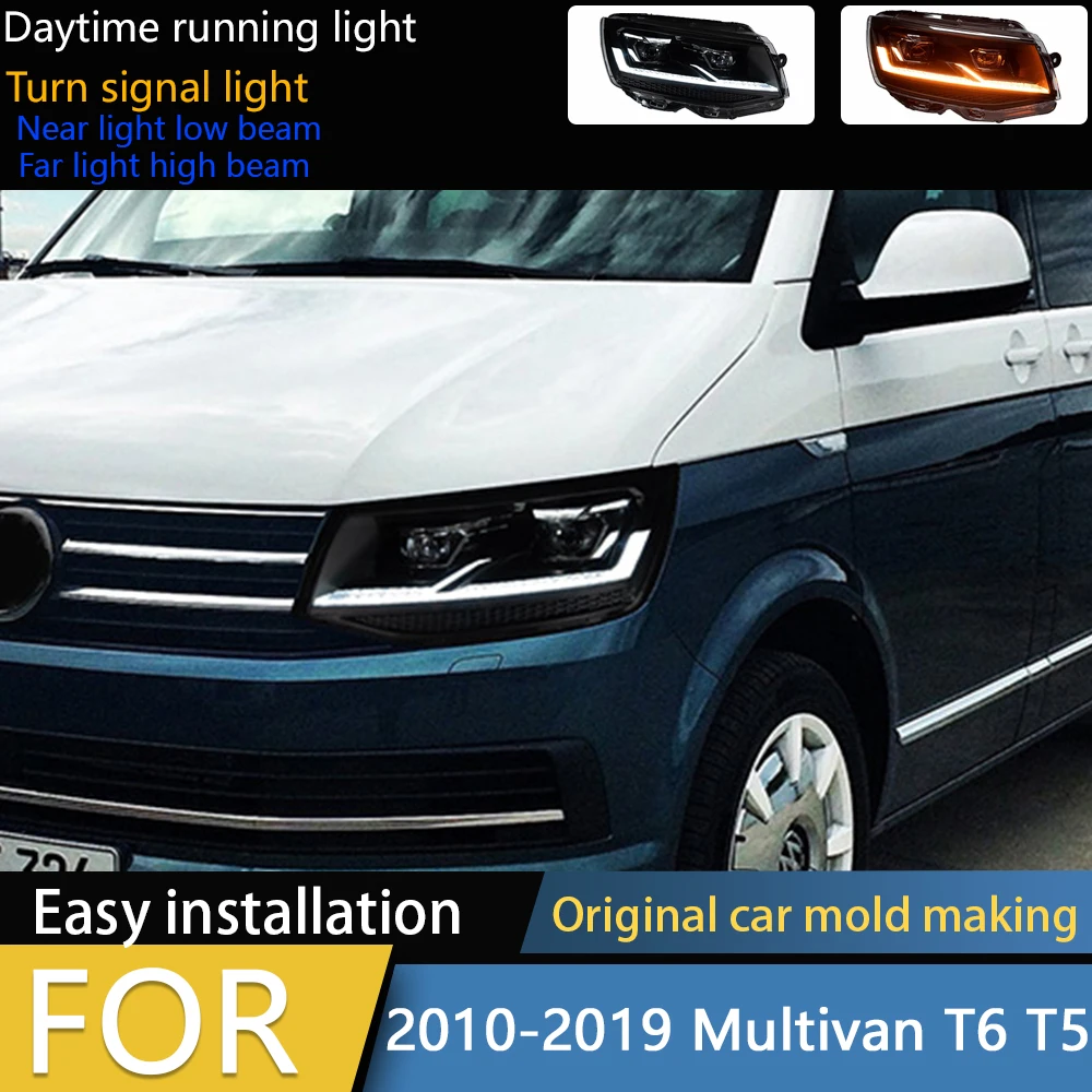 

Автомобильные фары для Multivan T6 T5, светодиодные фары 2010-2019, фара стоп-сигнала, анимация, динамический сигнал, DRL, задний ход, автоаксессуары