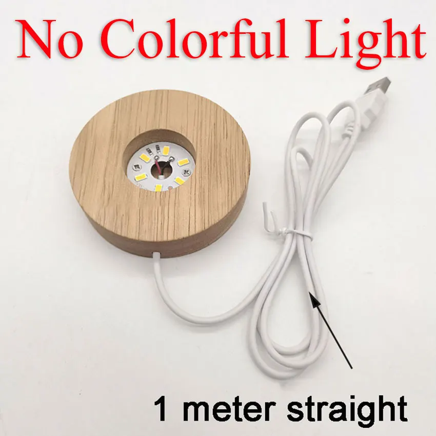 LED Wood Lamp Base USB Rechargeable Colorful LED Light Base with Remote Control Stand Lamp Holder Art Ornament Home Decor