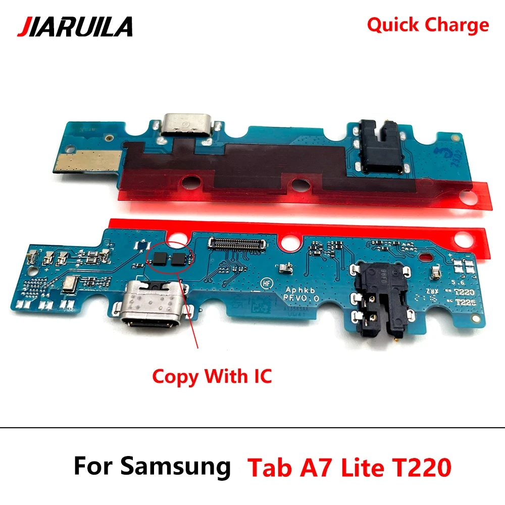 10 unids/lote puerto de carga USB de alta calidad conector Jack Dock placa de carga Cable flexible para Samsung Tab A7 Lite T220 T225