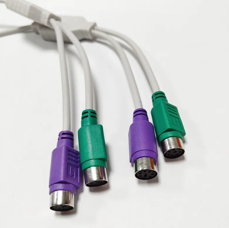 1pcs Hot Sale USB Male to 6Pin 6 Pin PS2 for PS/2 Female Extension Cable Y Splitter Adapter Connector  Keyboard Mouse Scanner