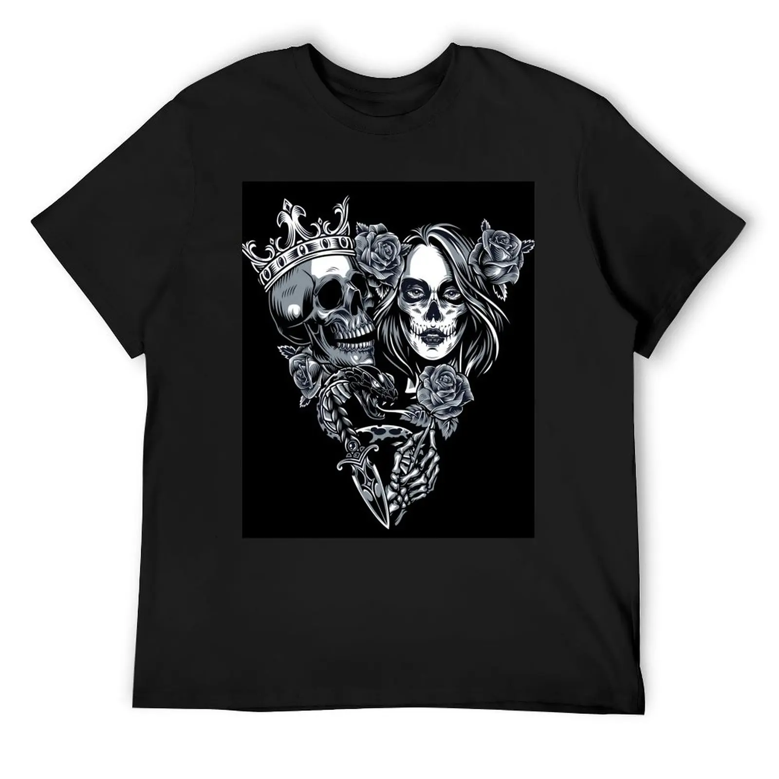 

The Dead Lovers Skull Couple T-Shirt custom t shirt cute tops plus size tops cute clothes mens tall t shirts