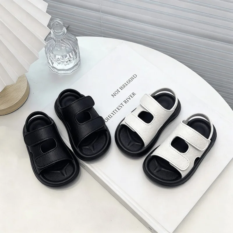 

Girls Casual Sandals Open Toes Soft Bottom Kids Sandals Hook&loop Versatile 2026 Summer New Children Beach Shoes Non-slip